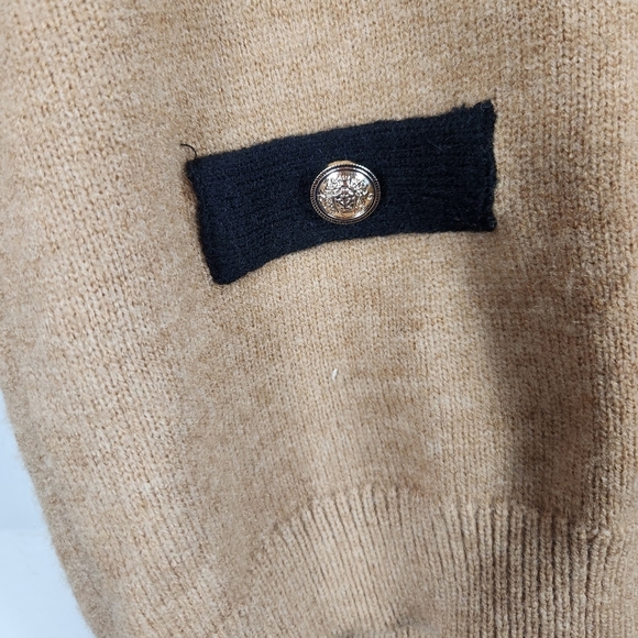 Nanette Lepore Preppy Casual Workwear Twofer Knit Sweater Blouse Camel/Tan XS - Picture 9 of 13